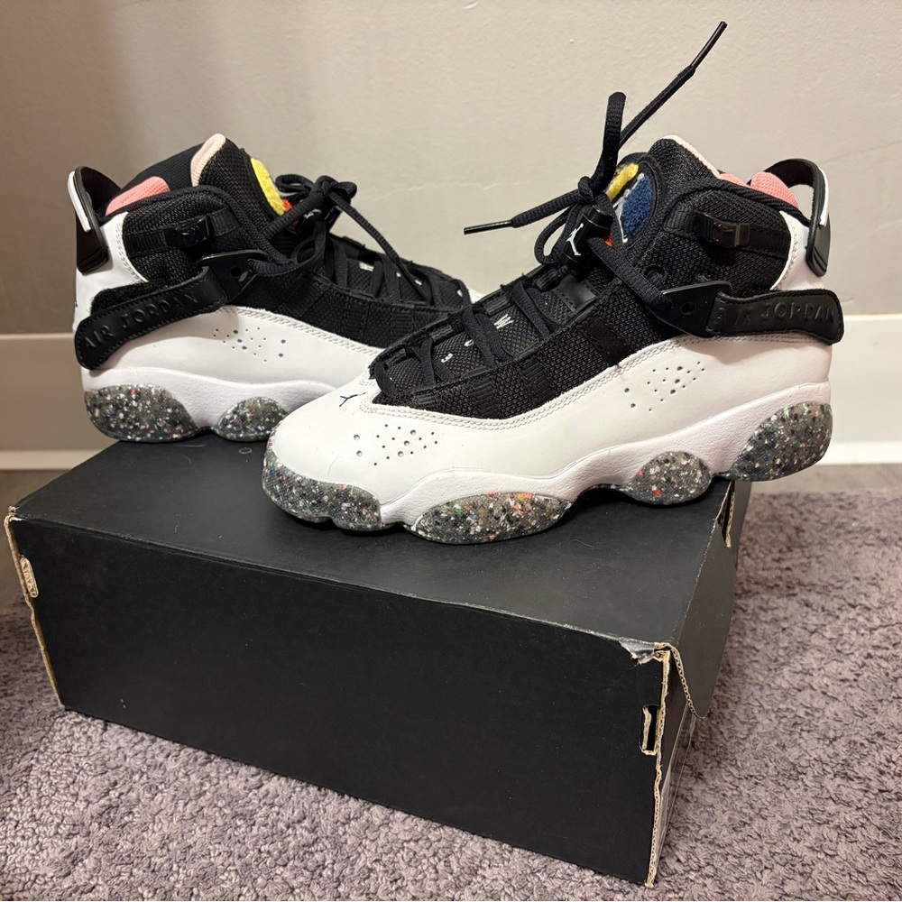 Jordan 6 Rings GS White and Black Sneakers-NEVER WORN